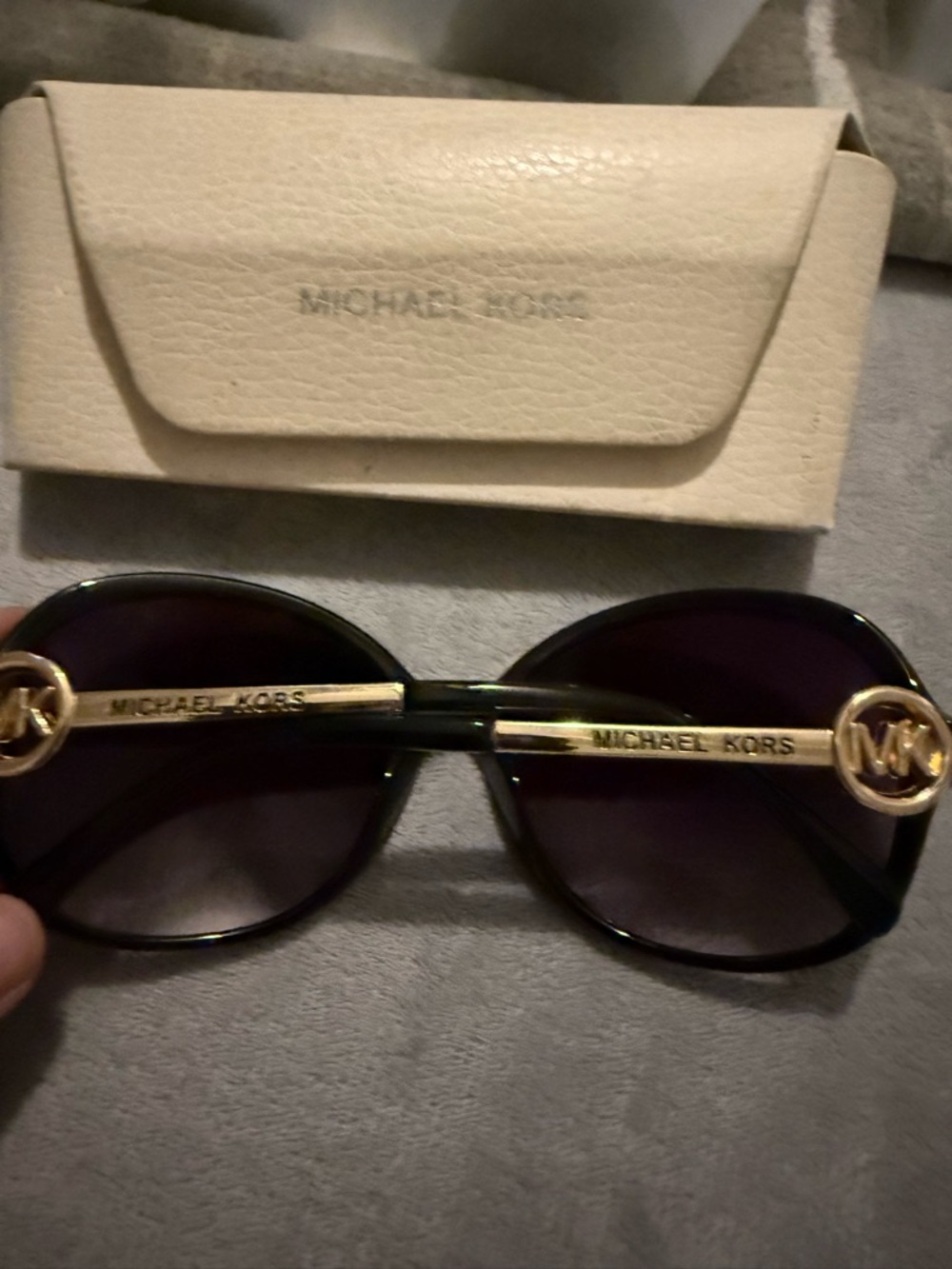 Michael Kors Women's Black Frame Sunglasses with Purple Lenses - Picture 3 of 5